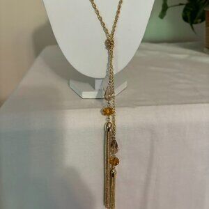 Beautiful Long Gold Tone Necklace (30") for any occasion
